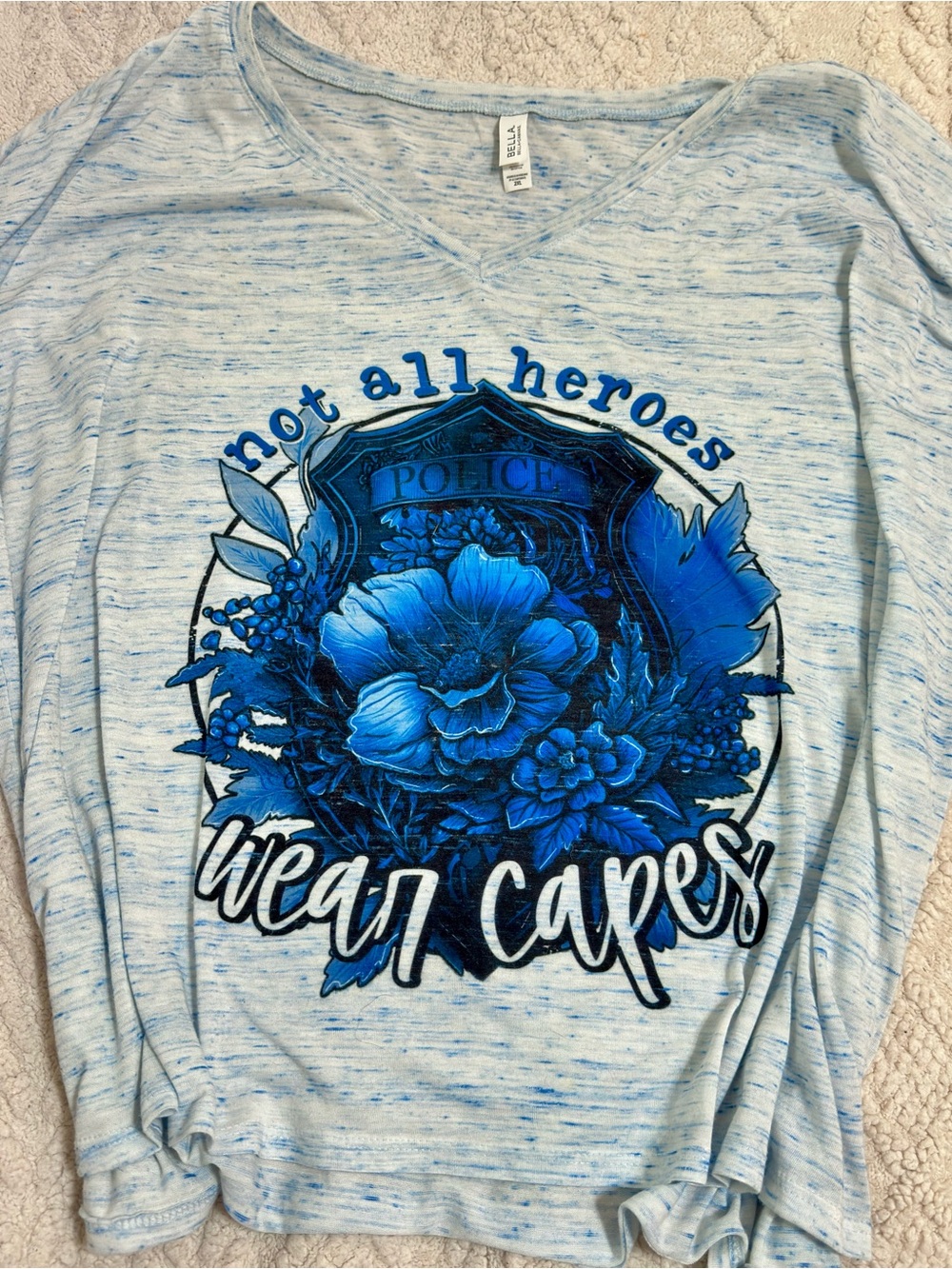 Bella+Canvas 2XL Not All Heroes Wear Capes Thin Blue Line Shirt